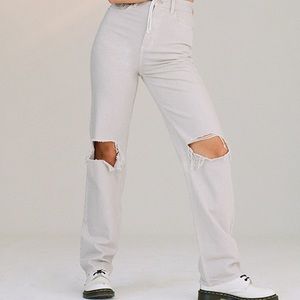 PacSun Subtle Gray Distressed 90s Boyfriend Jeans